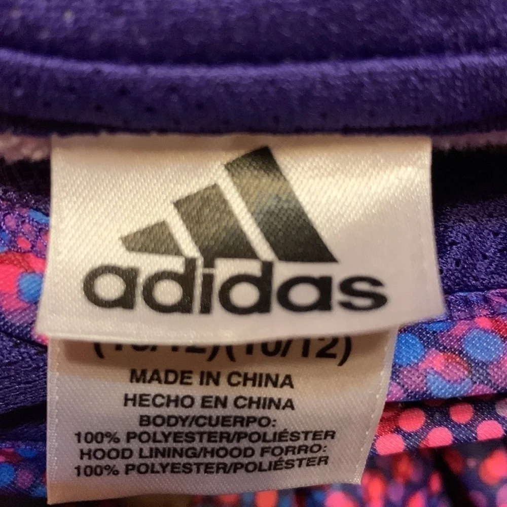 Adidas Euphoric hoodie with pink and purple dots Size Medium - 10 / 12